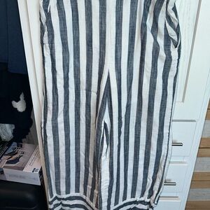 Gilli White Pants with Navy Trim